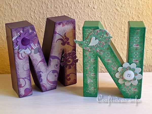 Summer Paper Crafts - Embellished Paper Maché Letters