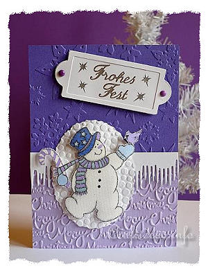 Embossed Snowman Christmas Card 