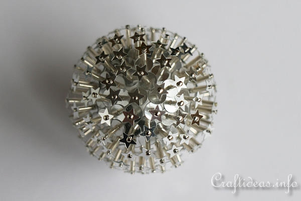 Sequin bauble - Baubles made with polystyrene balls, sequin pins and a  variety o…