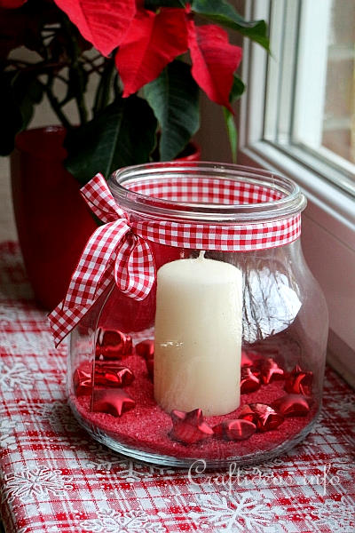 Christmas Decorating Idea for the Window - Fabric Covered Window Sill