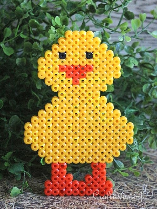 Spring Craft for Kids - Melting Beads Chick