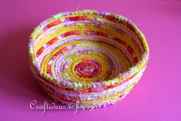 Textile Craft Project - No-Sew Scrap Fabric Bowl
