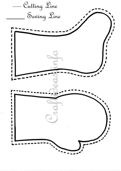 Christmas Sewing - Stocking and Mitten Templates